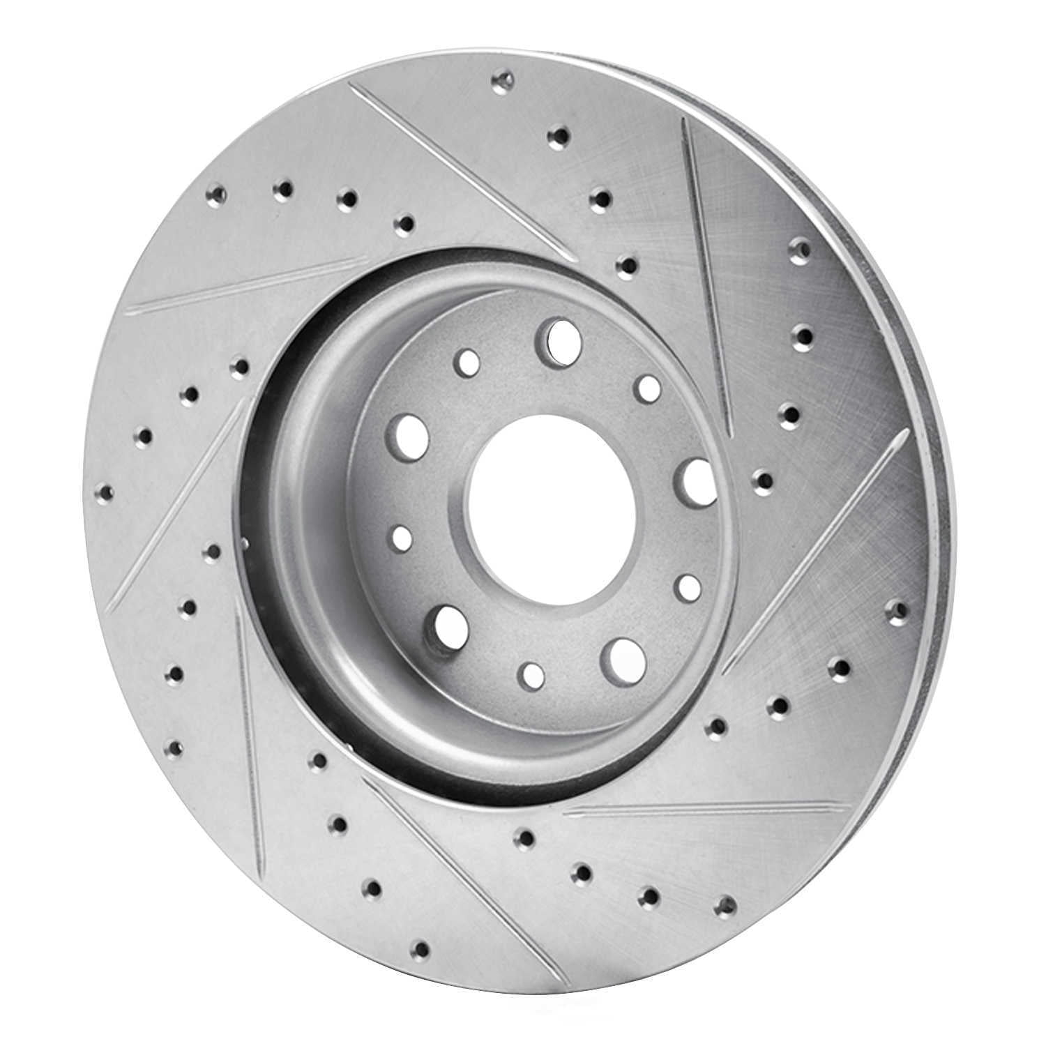 Dynamic Friction Company 631-47055L DFC Brake Rotor - Drilled And Slotted - Silver