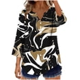thumbnail image 3 of Danhjin Print Button Down Shirts for Women 3/4 Sleeve Loose Fashion Shirts Casual Going out Fall Summer Spring Tops, 3 of 7