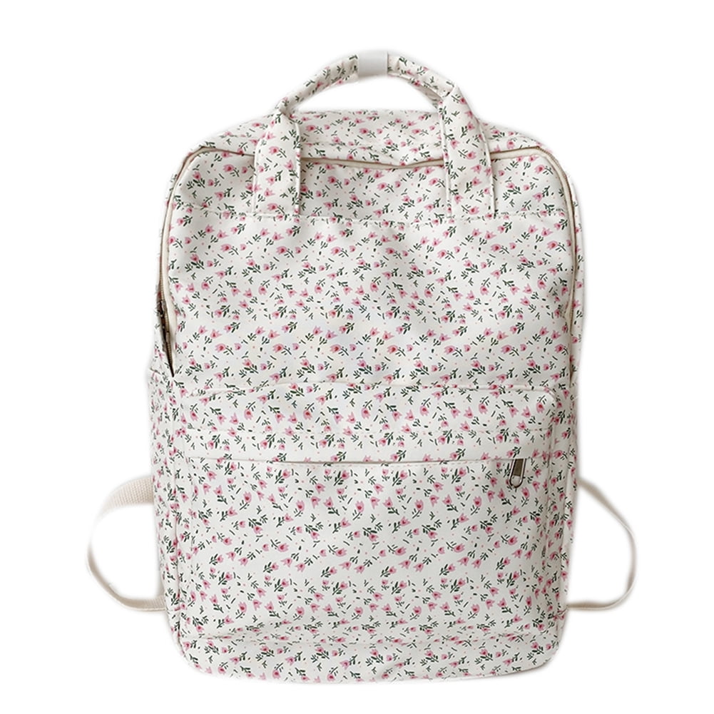Kingzram Floral Backpack Large Capacity Flower Student Travel Shoulder (A) Walmart.com