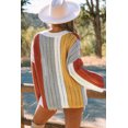 thumbnail image 1 of POGLIP Chandail en Tricot Patchwork V Col Bloc de Couleur Multicolore pour Femmes, 1 of 6