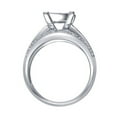 0.7 CTW Diamond & Sapphire Engagement Ring – 10K White Gold, Round Cut, Prong Setting (0.50ct Blue Sapphire)