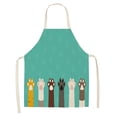 thumbnail image 1 of Delantal de cocina, Delantal de cocina con diseño de gato y animales de dibujos animados, delantal impermeable, estética elegante, 1 of 1