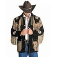 thumbnail image 1 of Bestzo  Veste en Cuir Suédé de Cowboy Western pour Hommes à Franges et à Bonned Noire, 1 of 2