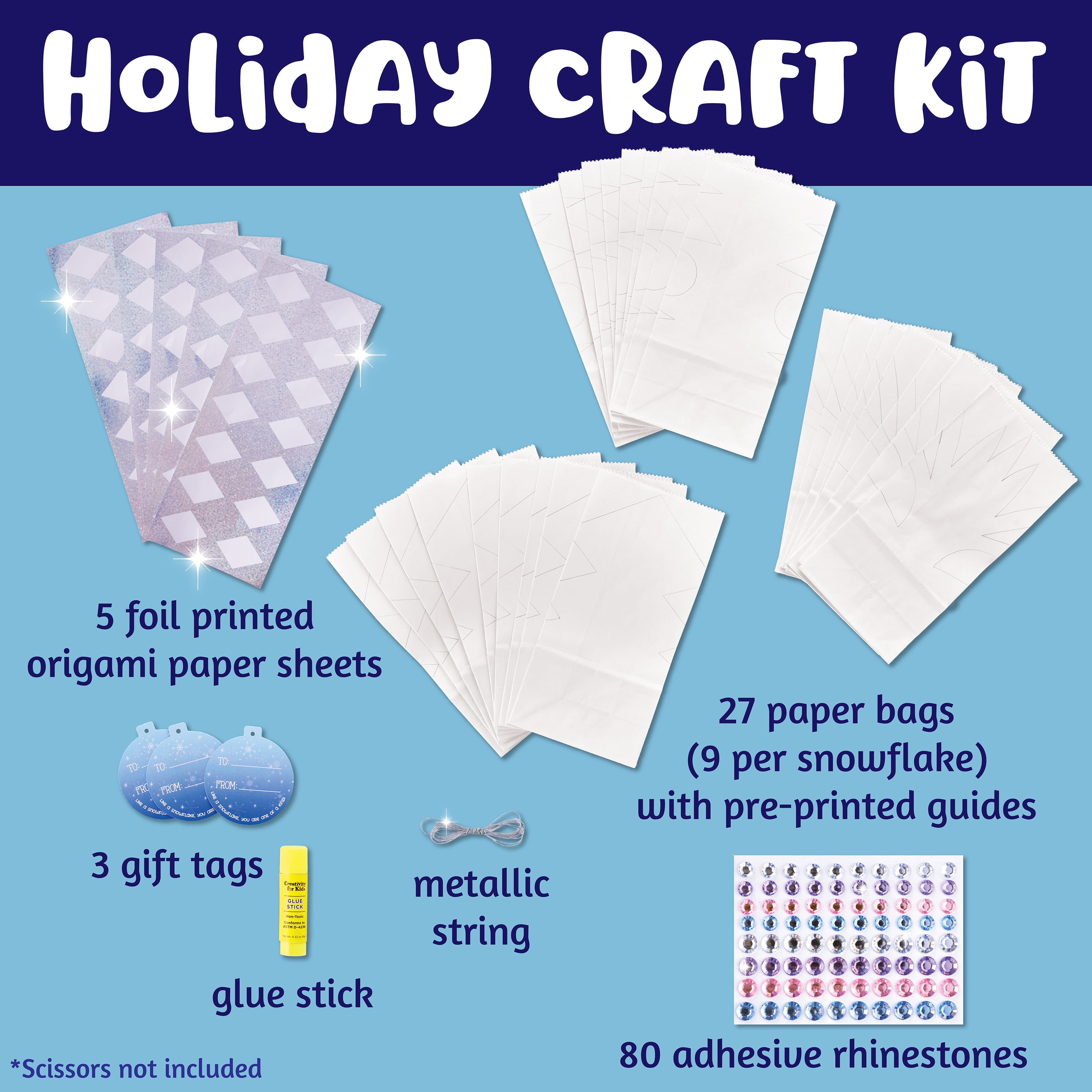Creativity for Kids Make Your Own Snowflake Ornaments Kit | Create 8 DIY Paper & Foil Snowflakes (Ages 6+)