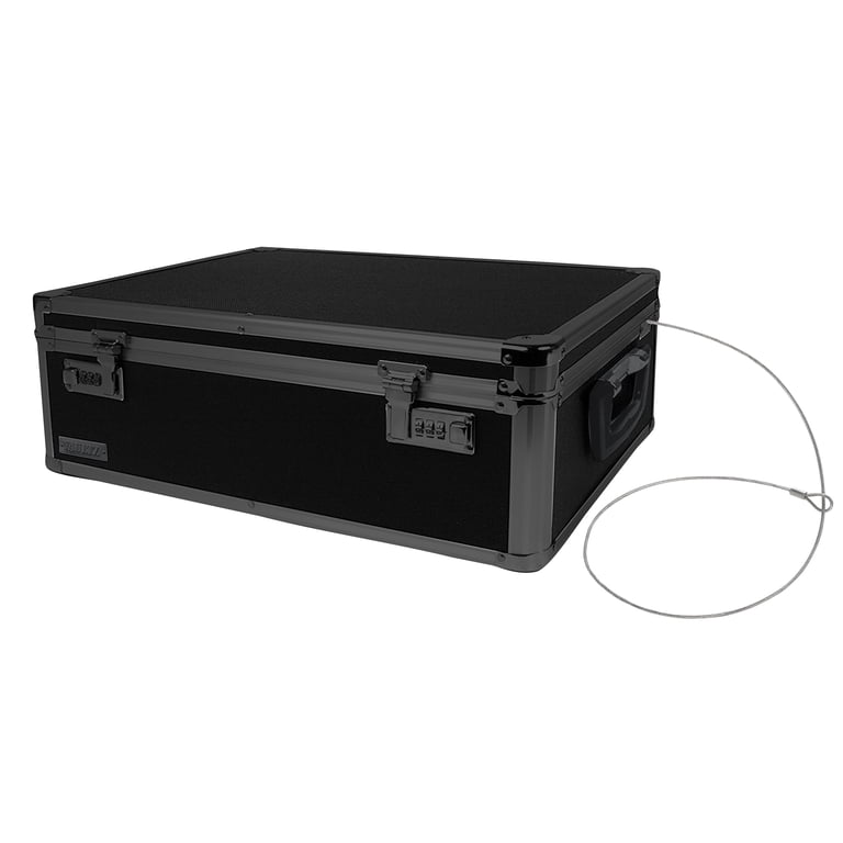 Vaultz Locking Storage Chest/Dorm Storage with Combination Locks, Black