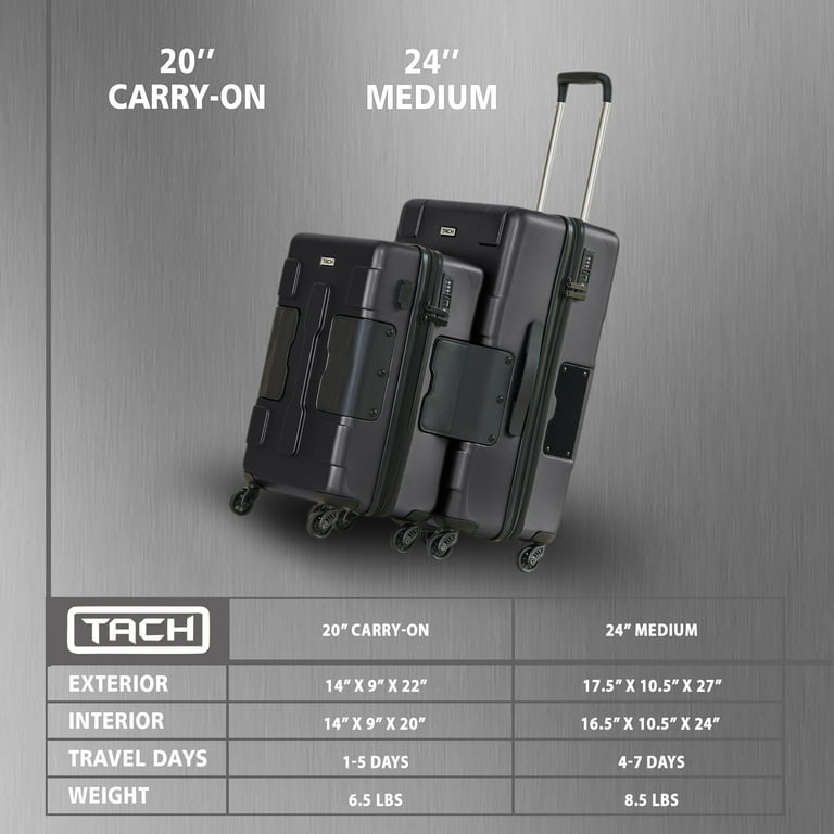 Tach Luggage V3 2-Piece Hard Shell Spinner Suitcase Set