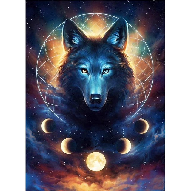 Kit de pintura de diamantes 5d para Navidad, 30 x 40 cm, animales, luna, pintura de diamantes de imitación de gran tamaño, arte de diamantes para el hogar, los niños, la decoración, Halloween, Liv