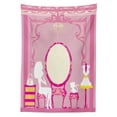 thumbnail image 3 of Ambesonne Fashion Tablecloth Rectangular Table Cover, French Lady Cat Mirror, 60"x84", Yellow Pink, 3 of 4