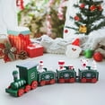 thumbnail image 6 of Christmas Train Decoraion Painted Plastic Christmas Mini Train Tabletop Ornament for Festival Party Decor Holiday Gifts for Kids (Green), 6 of 7