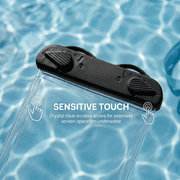 Waterproof Phone Pouch, Universal Underwater Phone Case with Lanyard for Beach Swimming Travel - Black