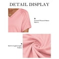 thumbnail image 4 of Tops for Women Trendy Summer Casual V-Neck Shirts Cute Pleated Sleeve Dressy 2025 Tunics Tees Xl Pink, 4 of 4