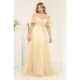 thumbnail image 4 of Women's May Queen MQ2033 Sweetheart Puffed Sleeves Gala Long Gown Fuchsia Pink 6, 4 of 9