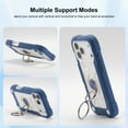 thumbnail image 6 of Double Ring Kickstand Case for iPhone 17 Pro for Women Girls, Rugged Hybrid Heavy Duty 3 in 1 phone Case Soft Silicone Hard PC Full Armor Protective Case for iPhone 17 Pro, Blue, 6 of 6