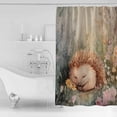 thumbnail image 4 of Spring Hedgehog Shower Curtains for Bathroom Waterproof Fabric Bath Curtains Decor Bath Tub Curtain Botanical Pastoral Animals Flower Leaf Decorative Shower Curtain Sets with 12 Hooks, 72x72 Inch, 4 of 6