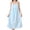 Sky Blue, variant on WAGUTH Warm Coral Fleece Nightgown for Women Sleeveless Ruffle Floral Decor Loose Quick Dry Shower Robes Loungewear