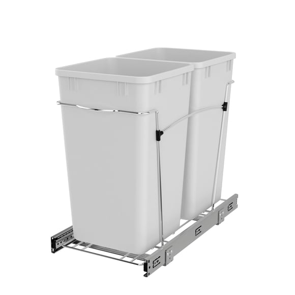 Bote de Basura Extraíble Rev-A-Shelf RV-15KD-11C S 27Qt Blanco