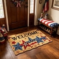 thumbnail image 5 of Lksixu 4th of July Welcome Doormat, 16x24 inch Red White & Blue Star Patriotic Front Porch Rugs, Non-Slip Independence Day Entrance Door Mat Memorial Day Decorative Carpet for Outdoor Indoor, 5 of 6