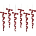 thumbnail image 1 of Northlight 6ct Bonbons Givrés Rouges et Blancs Torsadés Ornements de Noël 9 Pouces, 1 of 6