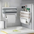 thumbnail image 4 of Multifunctional Storage Cutting Rack,4-in-1 Wall-Mount Sauce Bottle Storage Holder, Multi-Function Kitchen Cling Film Foil Dispenser with Spice Rack, Household Kitchen Tool Rack, 4 of 4