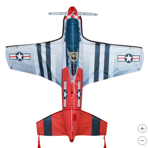 3-D P-51 Mustang SuperSized Nylon Kite 60 inch Wingspan