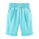thumbnail image 2 of Pantalones cortos de playa con cordones y cintura alta para mujer - Pantalones de entrenamiento de talla grande - Cintura elástica con bolsillos - Tallas S-XXL, 2 of 6
