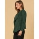 thumbnail image 4 of Chaqueta de gamuza sintética para mujer Cárdigan de outwear drapeado con solapa frontal abierta Verde oscuro S, 4 of 6