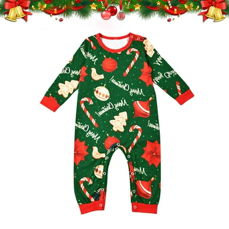 

Leutsin Christmas Parent-Child Outfit Baby Printed Xmas Family Matching Pajamas Crawl