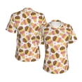 thumbnail image 3 of Yiaed Cute Ice Cream Print Women's T Shirt V-Neck Short Sleeve Shirt Casual Breathable Tee Summer Tops-Large, 3 of 5