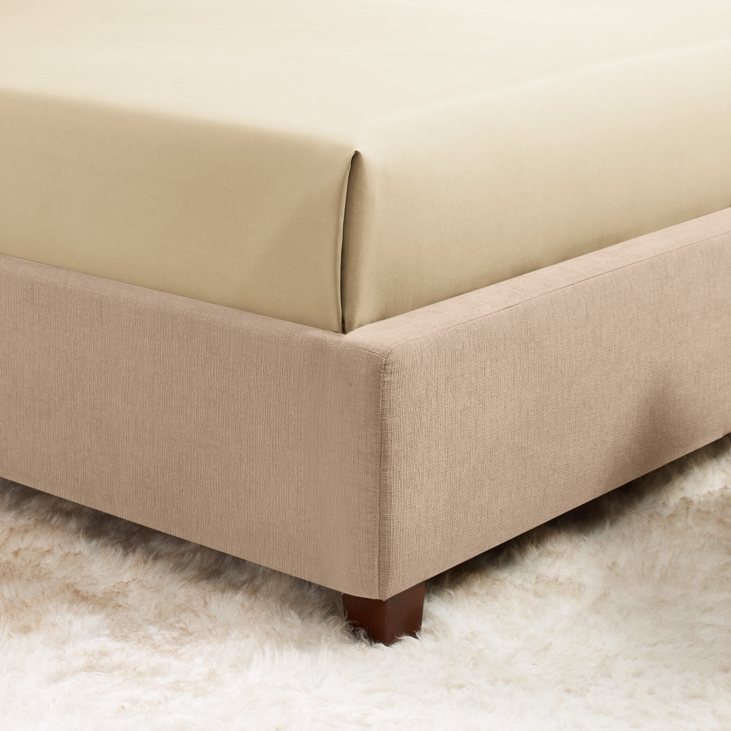 Hearth & Harbor Deep Pocket 3 Piece Solid Bed Sheet Set, 1800 Thread Count Microfiber Sheets, Twin-XL, Cream