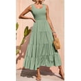 thumbnail image 2 of Womens Smocked Sleeveless Tiered Long Dresses, 2 of 11