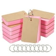 thumbnail image 1 of Unique Bargains 3.5' x 2' Blank Flash Cards with Rings Study Cards Index Cards Note Card Pre Hole Punched, Pink 500 Pack, 1 of 5