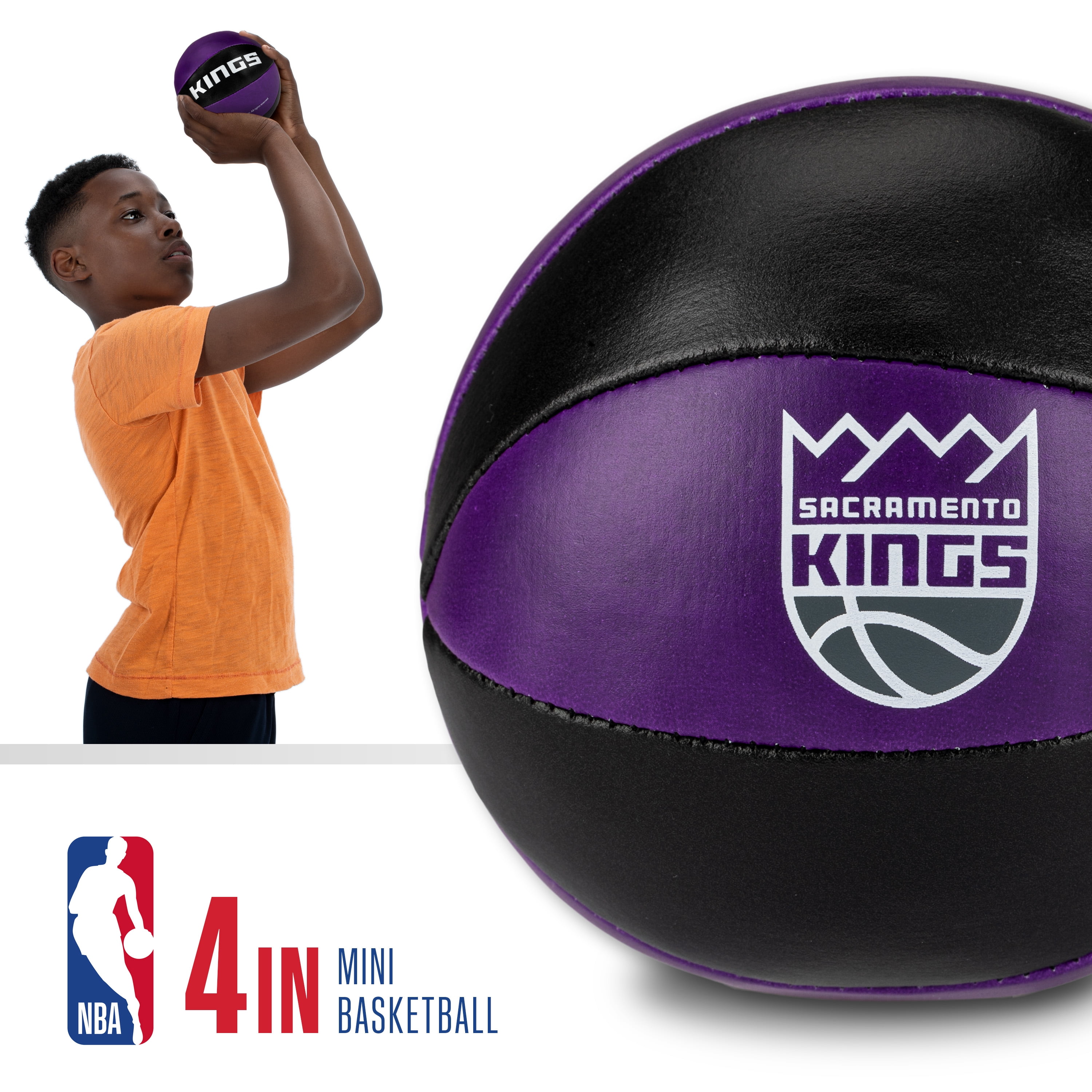 Franklin Sports NBA Sacramento Kings Toy Basketballs - 2 Pack of Kids Soft Mini Basketballs for Over the Door + Indoor Hoops - NBA Fan Shop Kids Soft Toy Basketballs - (2) Mini Balls Included