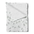 thumbnail image 2 of Grey and White Soft Flannel Fleece Throw Blanket, Classical Pattern with Abstract Flowers and Skinny Curly Stems, Cozy Plush for Indoor and Outdoor Use, 50" x 60", Pale Grey White, by Ambesonne, 2 of 5