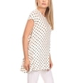 thumbnail image 2 of Women's Short Sleeve Polka Dot Round Neck Casual Pockets Blouse Top, 2 of 5