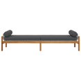 thumbnail image 2 of vidaXL Garden Bench with Cushion Grey Poly Rattan Acacia, 2 of 5