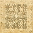 thumbnail image 1 of Ahgly Company Machine Washable Indoor Square Abstract Orange G Area Rugs, 5' Square, 1 of 7