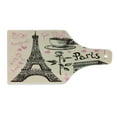 thumbnail image 2 of Eiffel Tower Cutting Board, Paris Eiffel Tower Bakery Delicious Croissant Traditional Floral Design, Tempered Glass Cutting and Serving Board, Wine Bottle Shape, Pink Dark Brown, by Ambesonne, 2 of 5