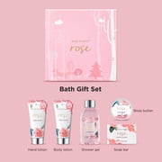 Spa Gift Sets for Women - Rose Bath and Body Mothers Day Gift Baskets, Beauty Birthday Gifts for Her, 6 Pcs