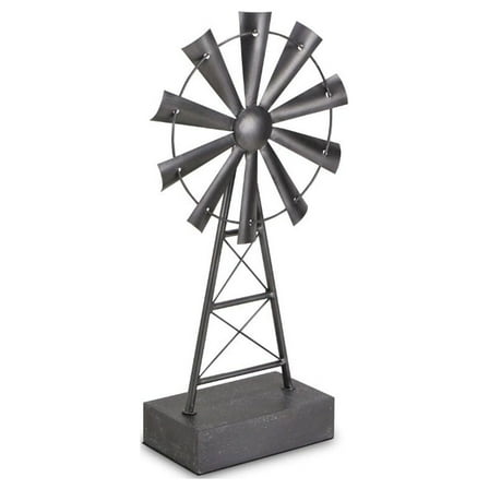 Contemporary Home Living 20.75" Gray Handcrafted Windmill Tabletop Decoration