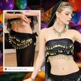 thumbnail image 3 of Belly Dance Hip Scarf Women's Tie Waist Wrap 128 Coin Skirt for Belly Dance Performance Parties Rave Halloween, 3 of 8
