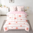 thumbnail image 2 of Homewish Teens Vintage Flowers Twin Bedding Sets 7-Piece,Spring Garden Bedding Comforter Set Microfiber,Geometric Stripes Breathable Sheet Sets,Breathable Home Decor,Reversible, 2 of 8
