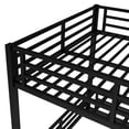thumbnail image 5 of Harper & Bright Designs Metal Bunk Bed Ful over Full with Stairs for Boys and Girls, Floor Bed with Guardrails for Bedroom, Black, 5 of 11