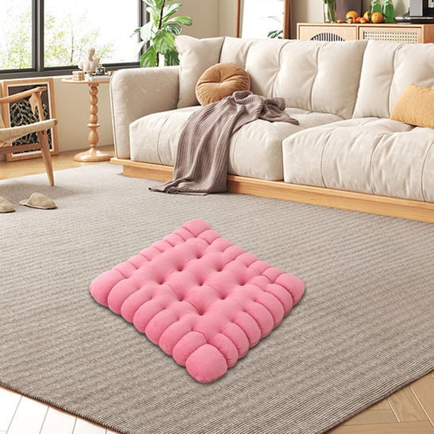 Decoración del cojín de cojín de la forma de galleta cuadrada linda almohada suave almohada de almohada de galleta suave para la sala de estar de Rosa