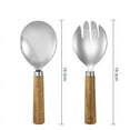 thumbnail image 2 of Metal Sporks，Premium Stainless Steel Salad Spoons with Comfortable Bakelite Handle，Salad Forks Spork for Salad，Fruit，Dessert，Appetizer，Wood Grain Handle (B), 2 of 4