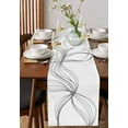 thumbnail image 4 of ERUNPONLY Modern White Table Runner - 72 Inch Long Minimalist Abstract Ribbon A Sketch Rt Cotton and Linen Blended Dress Scarves Farmhouse Table Runner for Kitchen Dining, Coffee Table, 13"x72", 4 of 8