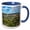 Blue/White, variant on 3drose, Usa, Nd, Medora. Theodore Roosevelt Np, Painted Canyon Overlook, 11oz Two-tone Yellow Mug