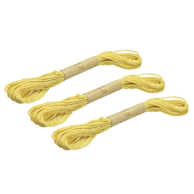 Unique Bargains 33 Feet 2mm Jute Twine, Jute Rope for Craft Projects Yellow 3 Pack