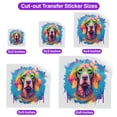 thumbnail image 5 of Hippie Vizsla Portrait oil painting Watercolor Tie-dye Vintage Cutout Transfer Sticker Vizslas Dog Lover Gifts Idea Transparent Decal Art Decor - 00015, 5 of 5