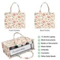 thumbnail image 2 of Large Capacity Tote Bag,Pioneer Flower Floral Print Pattern Handbag Fashion Luxury Tote Bag,15.7"x13"x 5.1" Inches,Laptop Compatible, 2 of 6