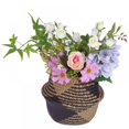 thumbnail image 4 of Foldable Handmade Storage Basket Folding Wicker Rattan Seaweed Belly Straw Garden Flower Pot Planter Laundry Basket, 4 of 7